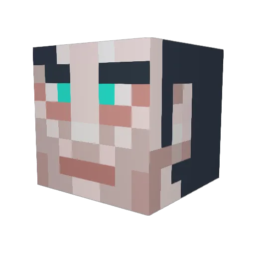 Bronchial Minecraft avatar head, 3D render