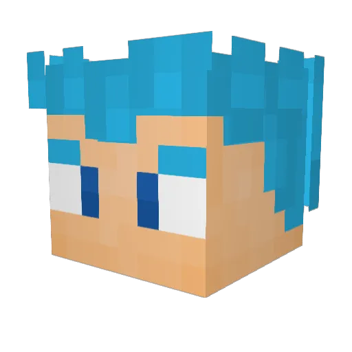BroncoTurbo Minecraft avatar head, 3D render