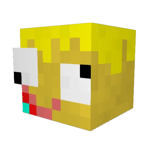 Bronemo Minecraft avatar head, 3D render