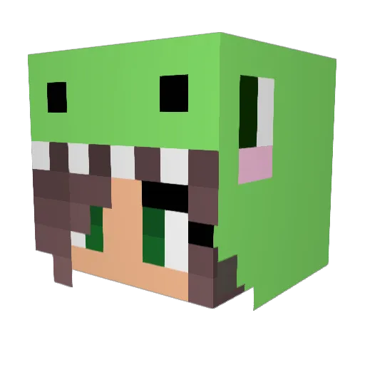 Brontosaurus61 Minecraft avatar head, 3D render