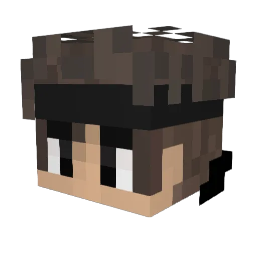 BrooBo Minecraft avatar head, 3D render