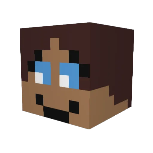 BrookeW0rm Minecraft avatar head, 3D render