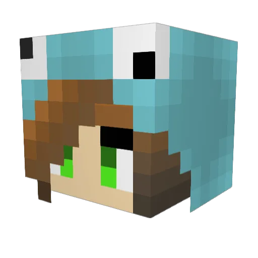 Brookey_Cookie Minecraft avatar head, 3D render