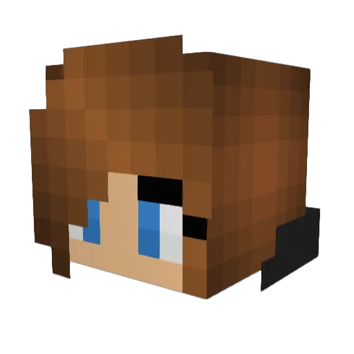 BrookieChookie Minecraft avatar head, 3D render