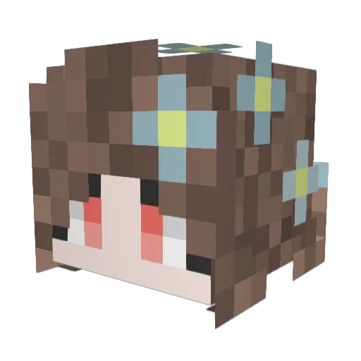 BrooklynKitty Minecraft avatar head, 3D render