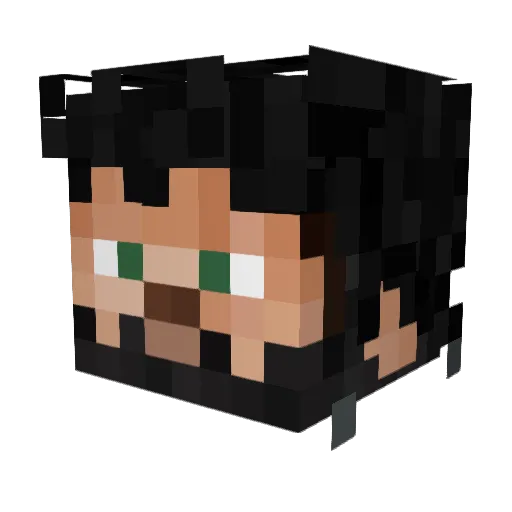 Brooksee Minecraft avatar head, 3D render
