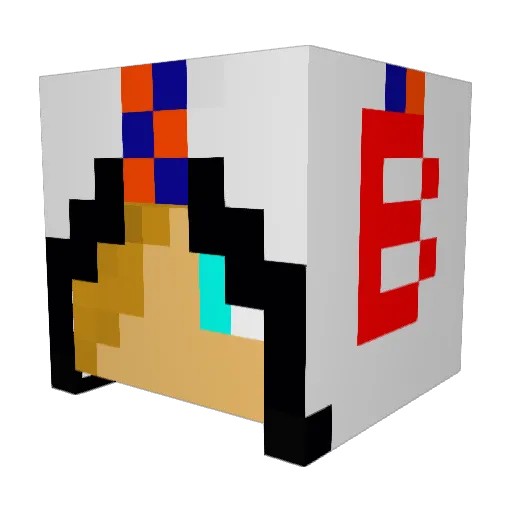 Broomykey Minecraft avatar head, 3D render