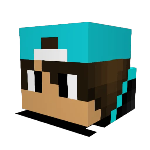 Broskidus Minecraft avatar head, 3D render