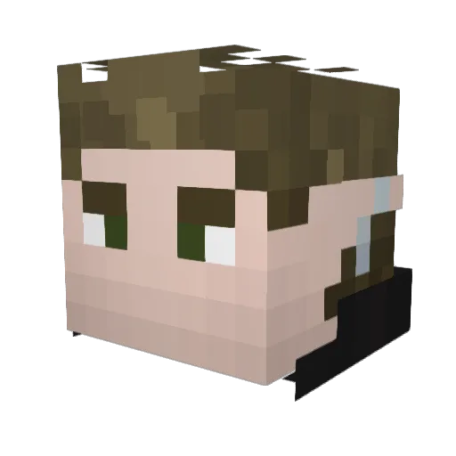 Broskiis Minecraft avatar head, 3D render