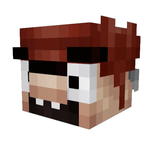BrotherPB Minecraft avatar head, 3D render