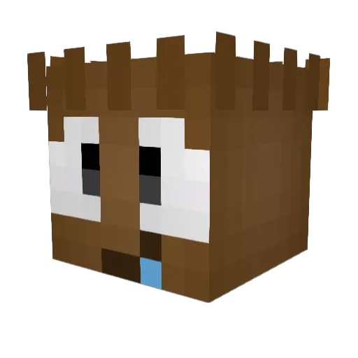 Brothyy Minecraft avatar head, 3D render