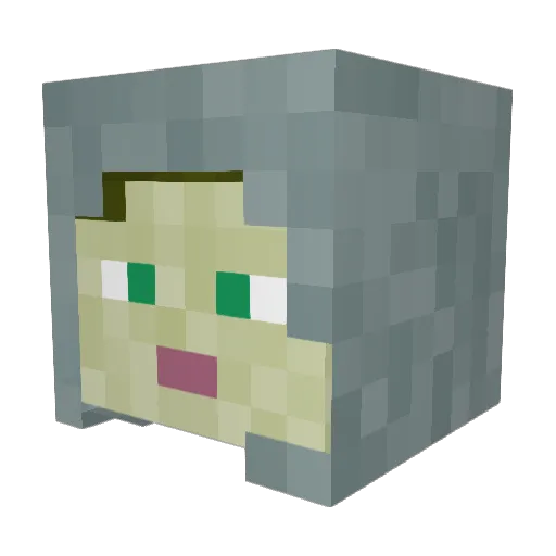 Broto1 Minecraft avatar head, 3D render