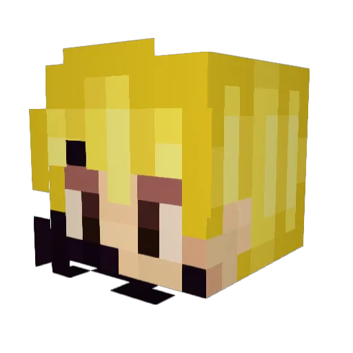 BrownFatRat Minecraft avatar head, 3D render