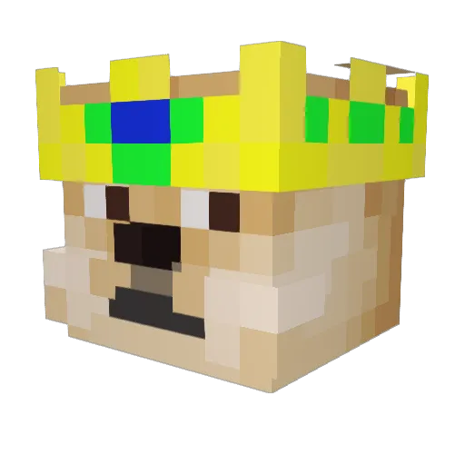 Browncanine Minecraft avatar head, 3D render
