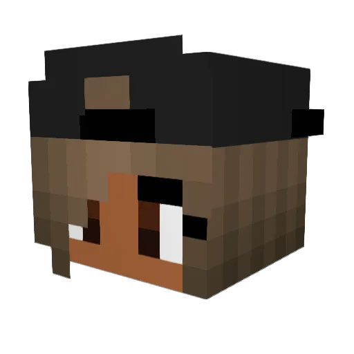 BrownieBae Minecraft avatar head, 3D render