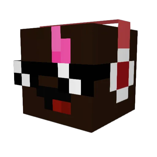 Brownieman Minecraft avatar head, 3D render