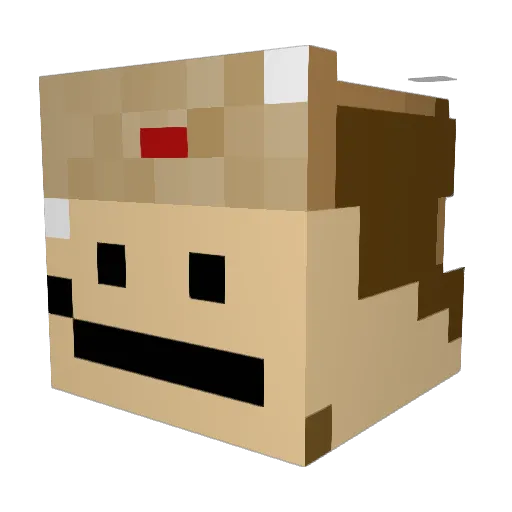 Broxcomrade Minecraft avatar head, 3D render
