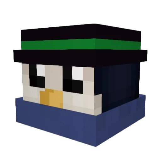 Broxelele Minecraft avatar head, 3D render