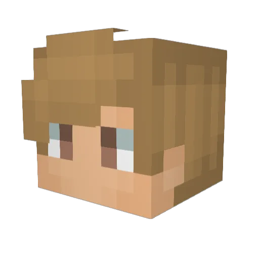 BrqM_ Minecraft avatar head, 3D render