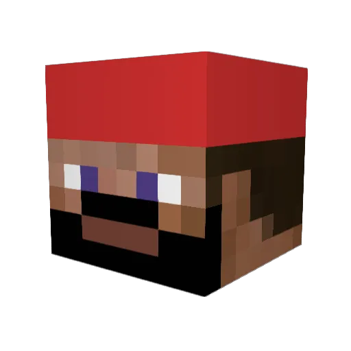 BruTony Minecraft avatar head, 3D render