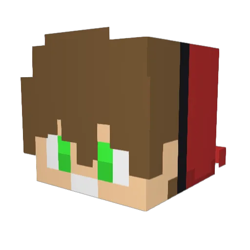 Bru_nin Minecraft avatar head, 3D render