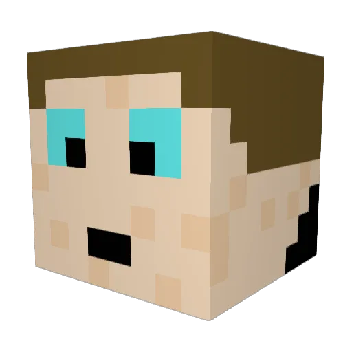 BruceLessMighty Minecraft avatar head, 3D render