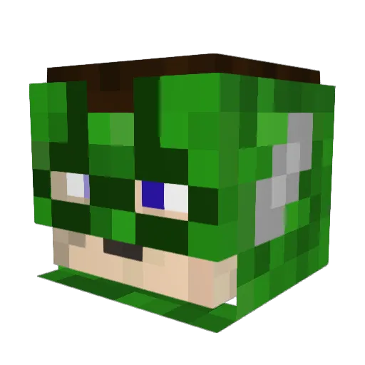 BruceTheBat Minecraft avatar head, 3D render
