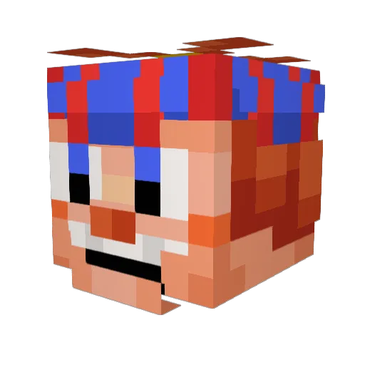 BruceWall Minecraft avatar head, 3D render