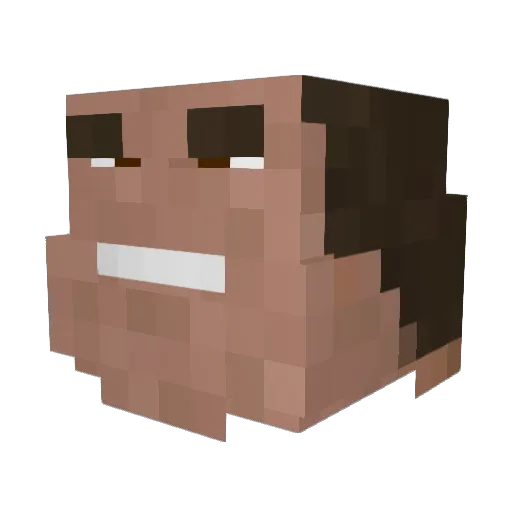 BruceWood Minecraft avatar head, 3D render