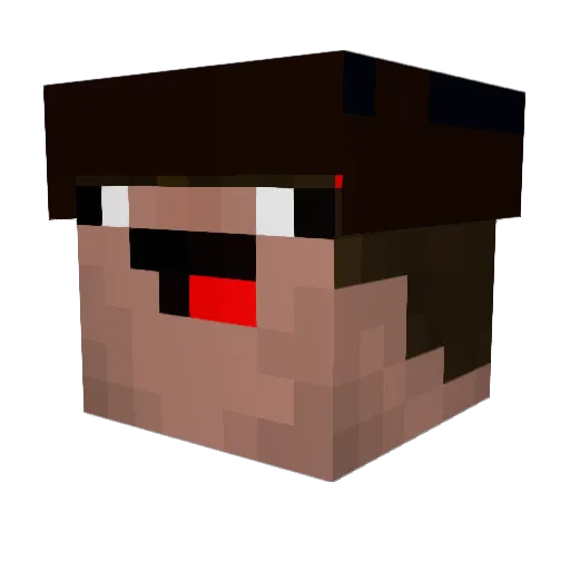 Bruckiinator Minecraft avatar head, 3D render