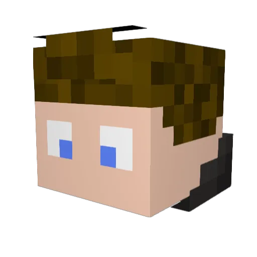 BruhGaming_ Minecraft avatar head, 3D render