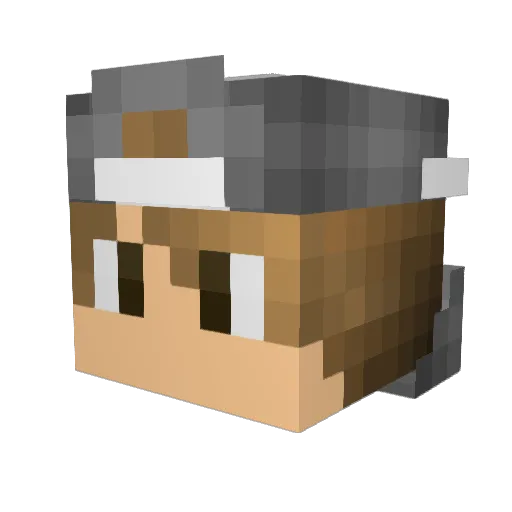 BruhWakeUp Minecraft avatar head, 3D render