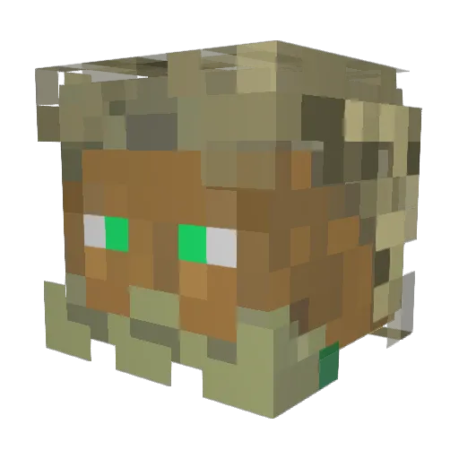 Bruhmus Minecraft avatar head, 3D render