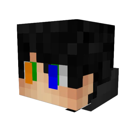 Bruhtek Minecraft avatar head, 3D render