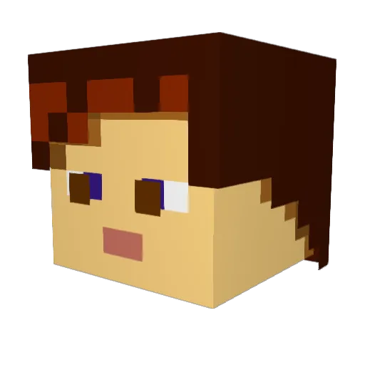 Brulph Minecraft avatar head, 3D render