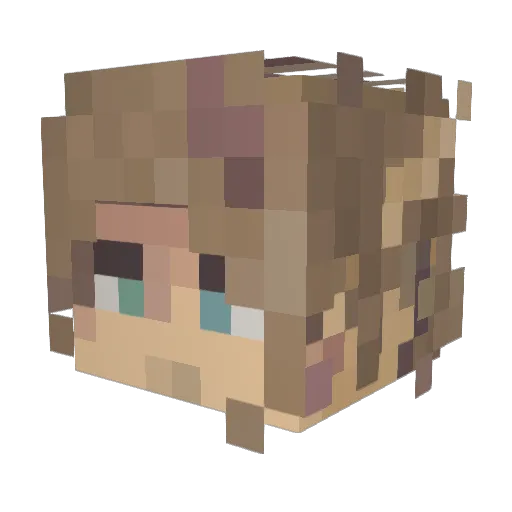 Brumeldr Minecraft avatar head, 3D render