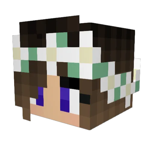 BrunaS2 Minecraft avatar head, 3D render