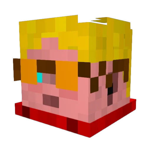 Brunaai Minecraft avatar head, 3D render
