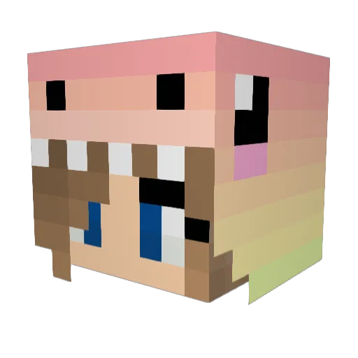 Brunette_brain Minecraft avatar head, 3D render