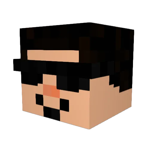 Brunicio Minecraft avatar head, 3D render