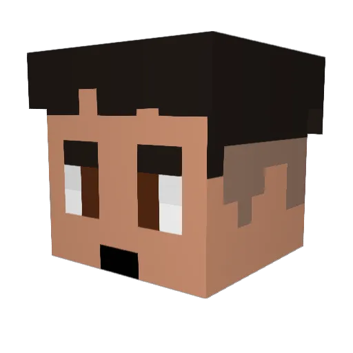 Bruniki Minecraft avatar head, 3D render