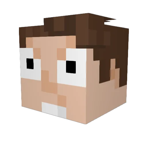 BruninhoCuzcuz Minecraft avatar head, 3D render