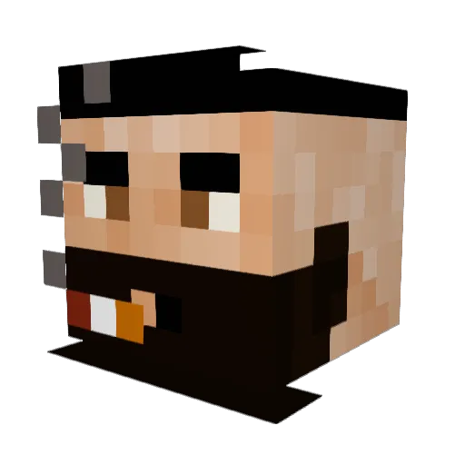 Brunisimo Minecraft avatar head, 3D render