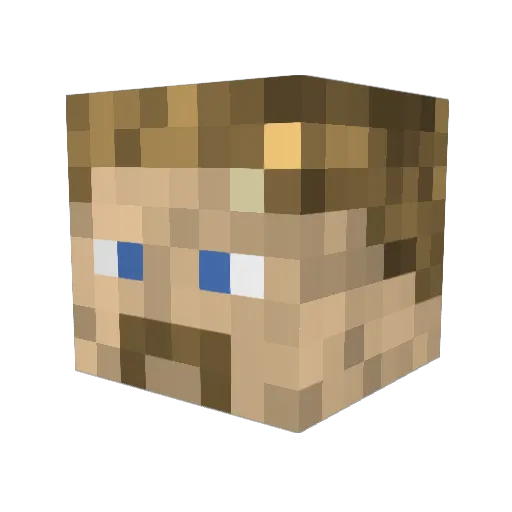 Brunkex Minecraft avatar head, 3D render
