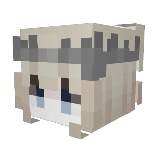 Brunnhi Minecraft avatar head, 3D render