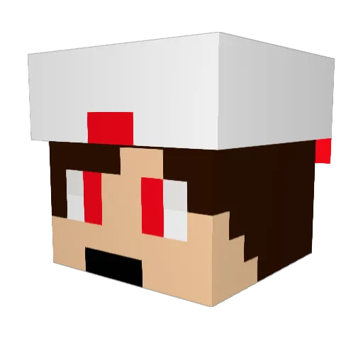 BrunoExtremo Minecraft avatar head, 3D render