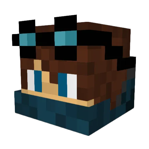 BrunoMD04 Minecraft avatar head, 3D render