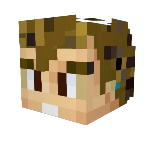 BrunoMagic Minecraft avatar head, 3D render