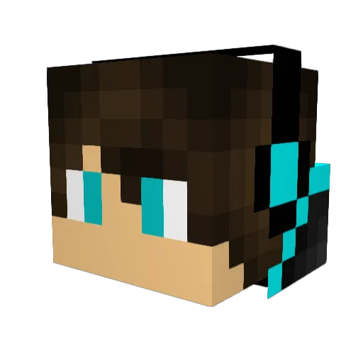BrunoTS Minecraft avatar head, 3D render