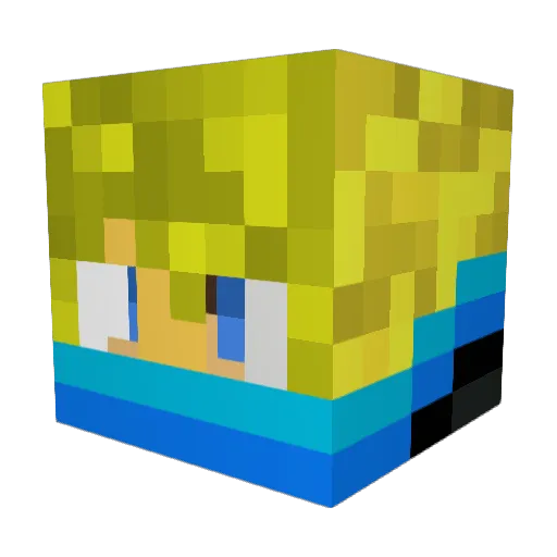 Brunocr Minecraft avatar head, 3D render